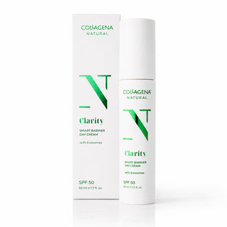 Clarity дневен крем с екзозоми и SPF 50 минерална слънцезащита COLLAGENA Natural, 50 мл.