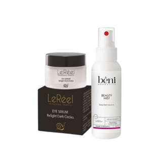 Комплект EYE SERUM срещу тъмни кръгове и уморена кожа около очите LeRѐel и Beauty Mist Rosa Damascena - Бюти мист с Роза Дамасцена bѐni