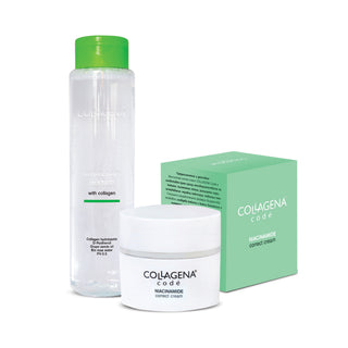 Комплект NIACINAMIDE correct cream и Мицеларна вода с колаген COLLAGENA Codé
