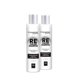 2 броя REcolor SHAMPOO COLLAGENA Solution шампоан за възстановяване цвета на побелелите и посивели коси, 200 мл.
