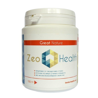 Zeo Health — натурален, пречистен и активиран природен минерал от Родопите на прах Bento Health, 100 гр