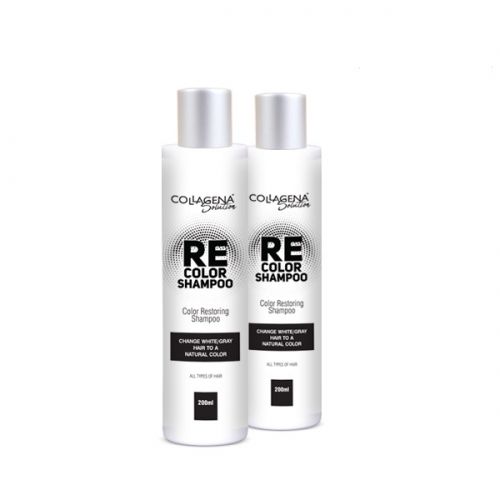 2 броя REcolor SHAMPOO COLLAGENA Solution шампоан за възстановяване цвета на побелелите и посивели коси 
