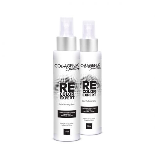2 броя REcolor EXPERT спрей за възвръщане естествения цвят на побелелите коси COLLAGENA Solution, 125 мл.