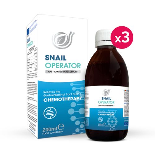 Пакет 3 броя  SNAIL OPERATOR (СНЕЙЛ ОПЕРАТОР) - благоприятства стомашно-чревния тракт и имунната система, намалява страничните ефекти при химиотерапия, 200 мл. 