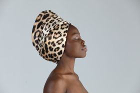 Луксозна сатенена кърпа за коса La Cocona Leopard