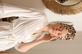 Луксозна сатенена кърпа за коса La Cocona Leopard